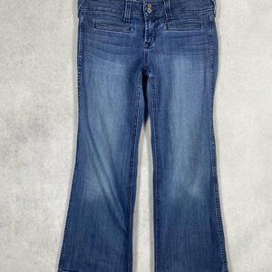 Ariat Trouser Jeans Womens 29S Flare Low Rise Medium Wash Denim Blue